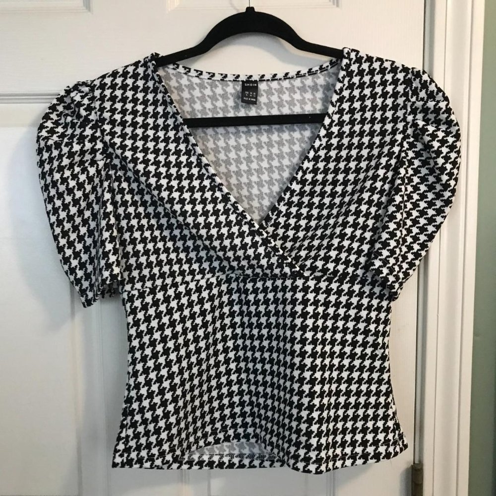 houndstooth blouse